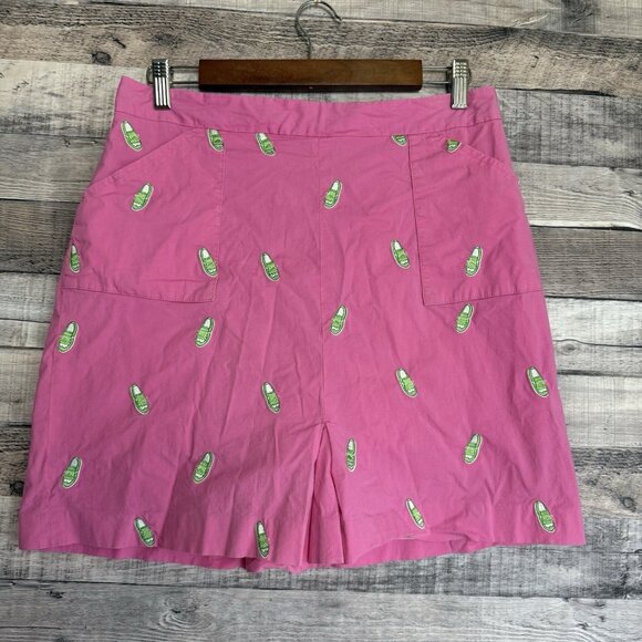 Lilly Pulitzer Vintage Pink Slip on Print Cotton Spandex Skirt Skort Size 8 - Picture 1 of 8